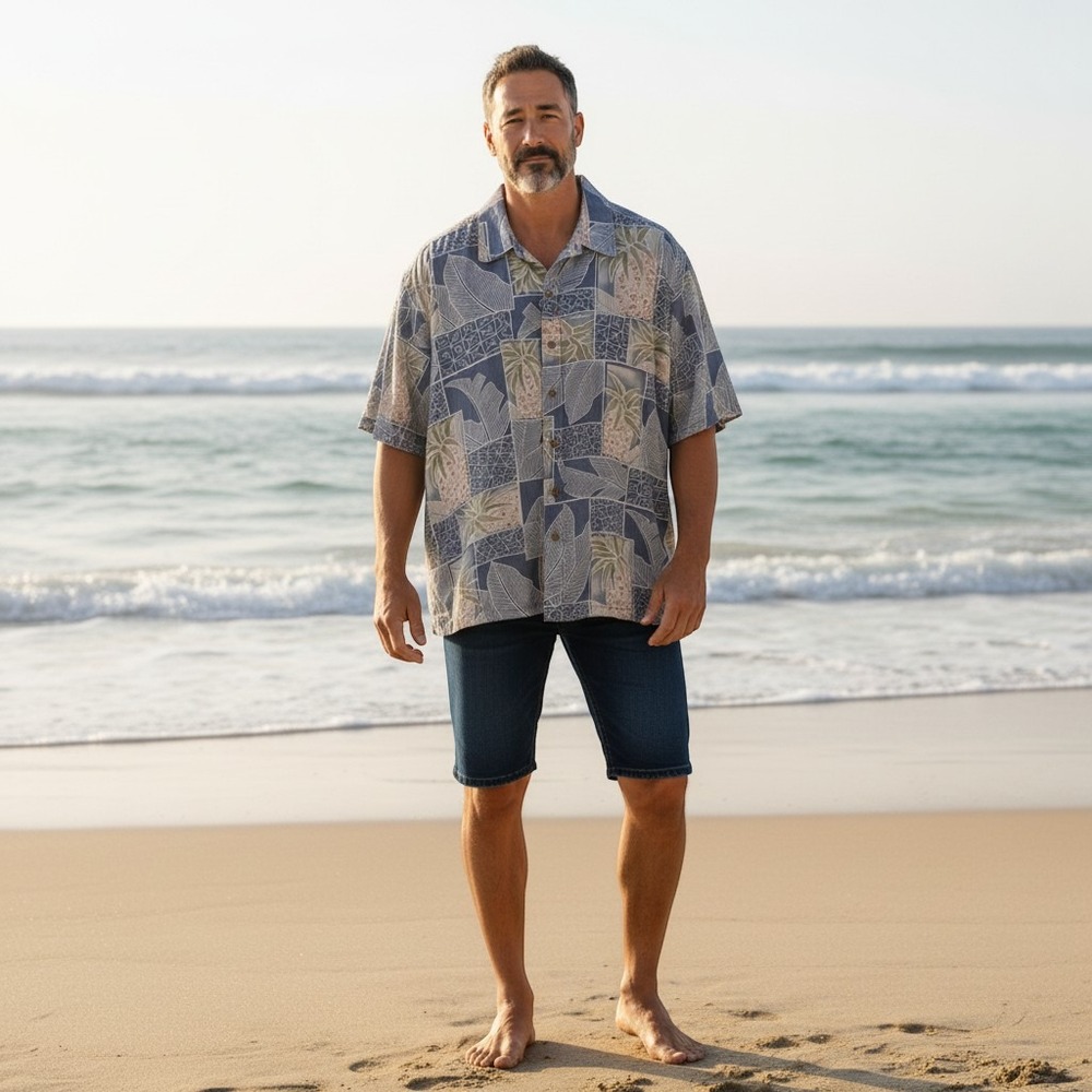 Cooke Street Honolulu XL Blue Pineapple Hawaiian Shirt Cotton S/S Beach Resort